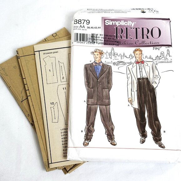 Simplicity 8879 Retro Zoot Suit Pattern Size 38-44 NWT NOS - Picture 2 of 6